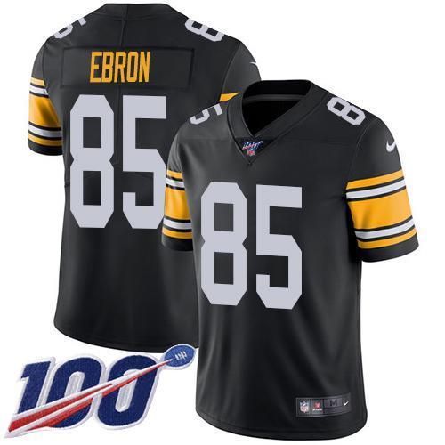 Nike Pittsburgh Steelers #85 Eric Ebron Black Alternate Stitched NFL 100th Season Vapor Untouchable Limited Jersey