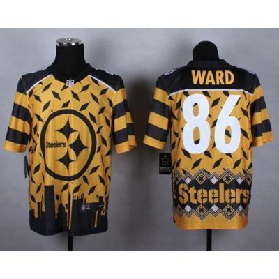 Nike Pittsburgh Steelers #86 Hines Ward Gold Stitched NFL Elite Noble Fashion Jersey