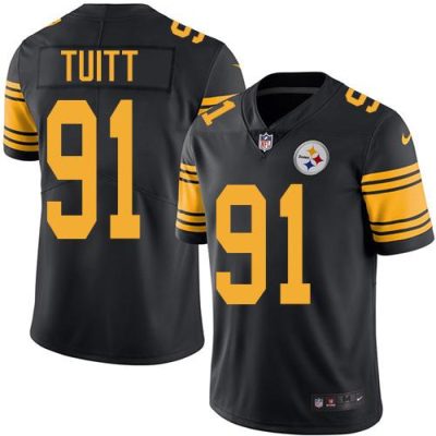 Nike Pittsburgh Steelers #91 Stephon Tuitt Black Stitched NFL Limited Rush Jersey