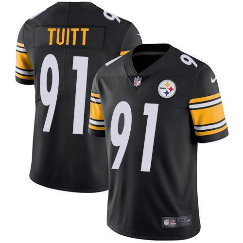 Nike Pittsburgh Steelers #91 Stephon Tuitt Black Team Color Stitched NFL Vapor Untouchable Limited Jersey