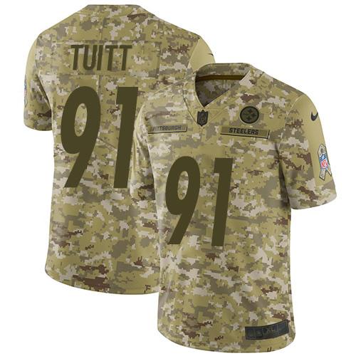 Nike Pittsburgh Steelers #91 Stephon Tuitt Camo Stitched NFL Limited 2018 Salute To Service Jersey