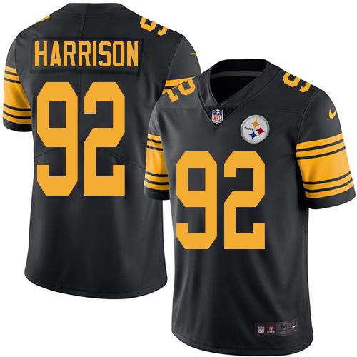 Nike Pittsburgh Steelers #92 James Harrison Black Stitched NFL Limited Rush Jersey