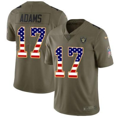 Nike Raiders #17 Davante Adams Olive/USA Flag Stitched NFL Limited 2017 Salute To Service Jersey