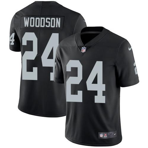 Nike Raiders #24 Charles Woodson Black Team Color Stitched NFL Vapor Untouchable Limited Jersey