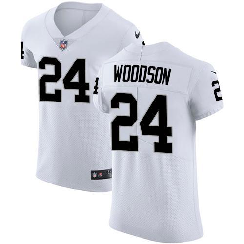 Nike Raiders #24 Charles Woodson White Stitched NFL Vapor Untouchable Elite Jersey