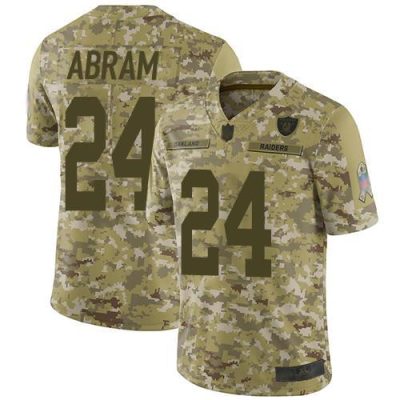 Nike Raiders #24 Johnathan Abram Camo Stitched NFL Limited 2018 Salute To Service Jersey