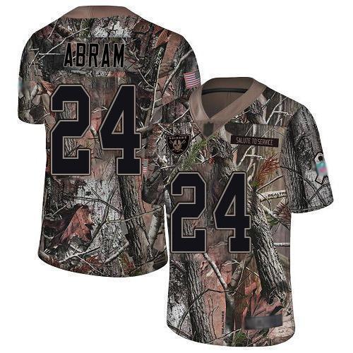 Nike Raiders #24 Johnathan Abram Camo Stitched NFL Limited Rush Realtree Jersey