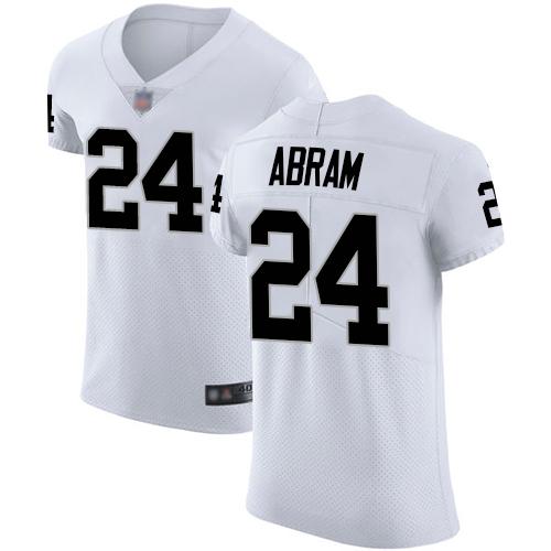 Nike Raiders #24 Johnathan Abram White Stitched NFL Vapor Untouchable Elite Jersey