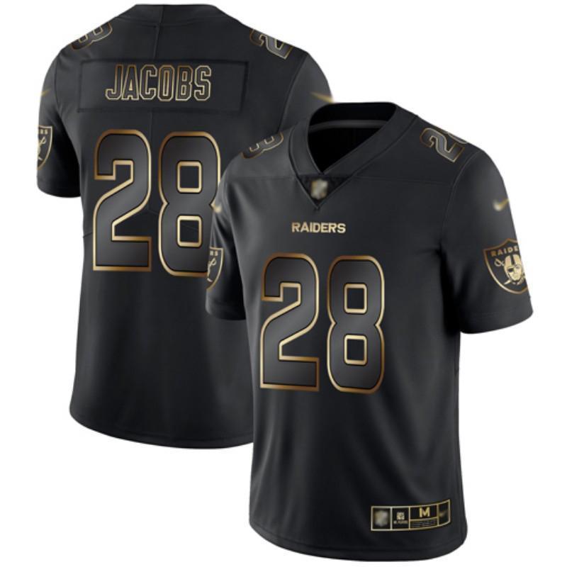 Nike Raiders #28 Josh Jacobs Black/Gold Stitched NFL Vapor Untouchable Limited Jersey