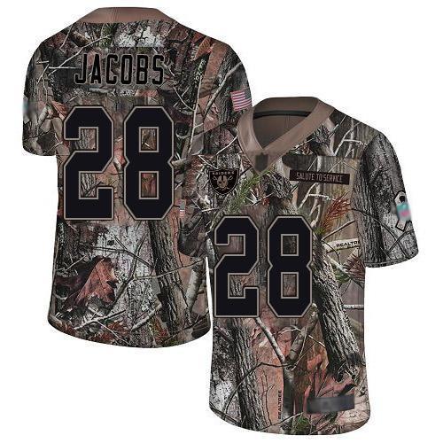 Nike Raiders #28 Josh Jacobs Camo Stitched NFL Limited Rush Realtree Jersey