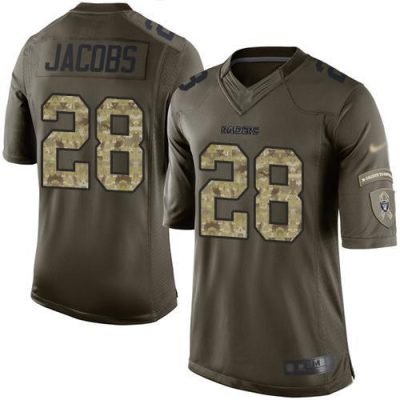 Nike Raiders #28 Josh Jacobs Green Stitched NFL Limited 2015 Salute To Service Jersey