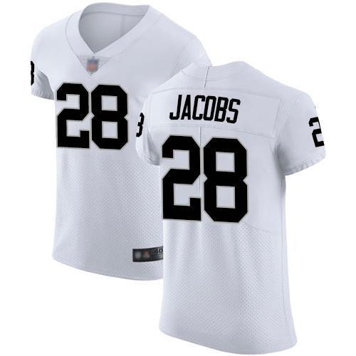 Nike Raiders #28 Josh Jacobs White Stitched NFL Vapor Untouchable Elite Jersey