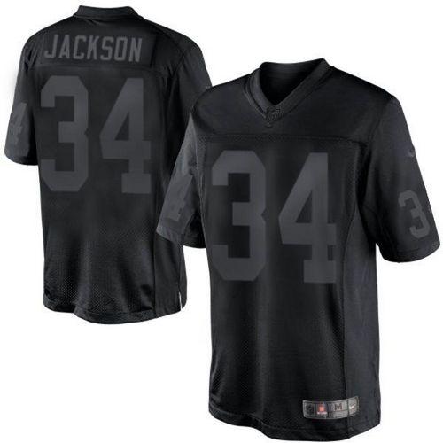 Nike Raiders #34 Bo Jackson Black Stitched NFL Drenched Limited Jersey