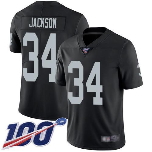Nike Raiders #34 Bo Jackson Black Team Color Stitched NFL 100th Season Vapor Limited Jersey