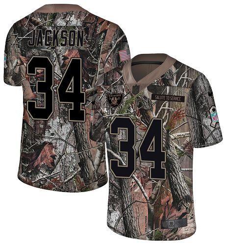 Nike Raiders #34 Bo Jackson Camo Stitched NFL Limited Rush Realtree Jersey