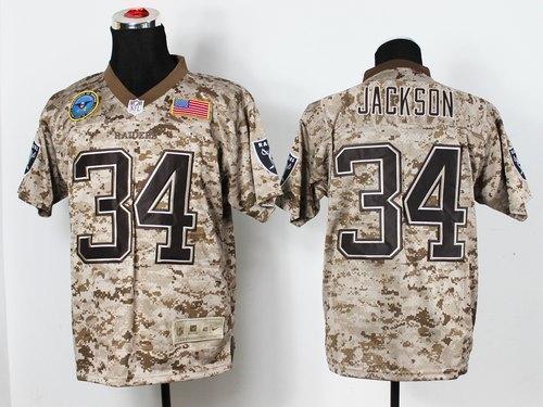 Nike Raiders #34 Bo Jackson Camo Stitched NFL New Elite USMC Jersey