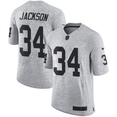 Nike Raiders #34 Bo Jackson Gray Stitched NFL Limited Gridiron Gray II Jersey