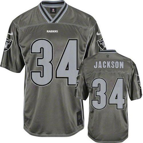 Nike Raiders #34 Bo Jackson Grey Stitched NFL Elite Vapor Jersey