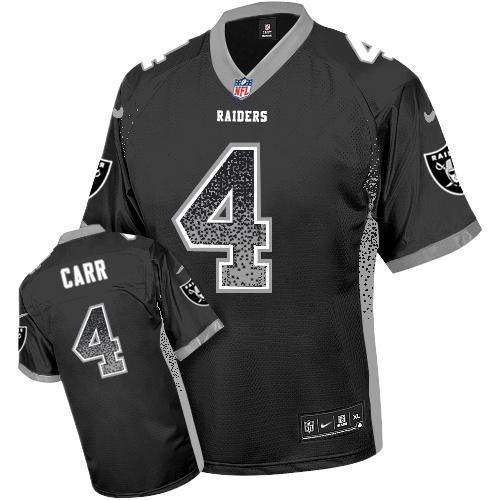 Nike Raiders #4 Derek Carr Black Stitched NFL Elite Drift Fashion Jersey