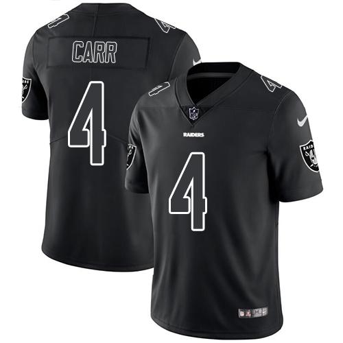 Nike Raiders #4 Derek Carr Black Stitched NFL Limited Rush Impact Jersey