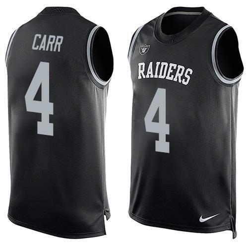 Nike Raiders #4 Derek Carr Black Team Color Stitched NFL Limited Tank Top Jersey