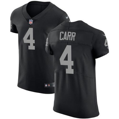 Nike Raiders #4 Derek Carr Black Team Color Stitched NFL Vapor Untouchable Elite Jersey