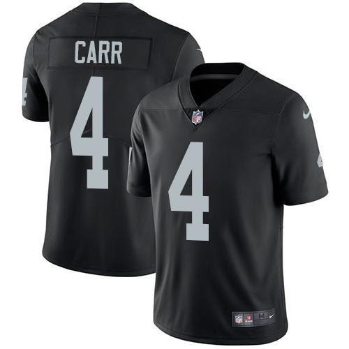 Nike Raiders #4 Derek Carr Black Team Color Stitched NFL Vapor Untouchable Limited Jersey