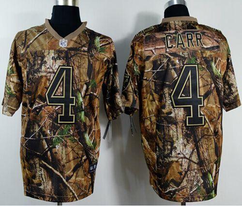 Nike Raiders #4 Derek Carr Camo Stitched NFL Realtree Elite Jersey