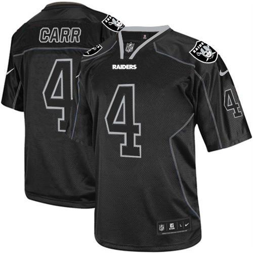 Nike Raiders #4 Derek Carr Lights Out Black Stitched NFL Elite Jersey