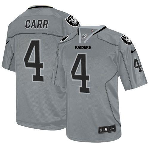 Nike Raiders #4 Derek Carr Lights Out Grey Stitched NFL Elite Jersey