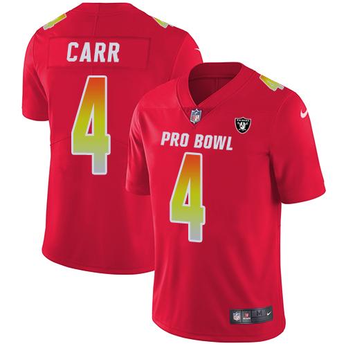 Nike Raiders #4 Derek Carr Red Stitched NFL Limited AFC 2018 Pro Bowl Jersey