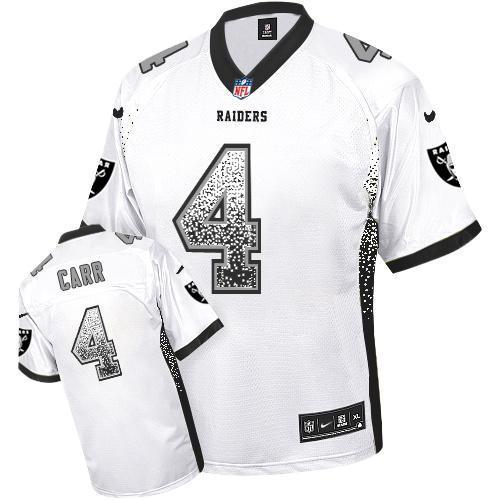 Nike Raiders #4 Derek Carr White Stitched NFL Elite Drift Fashion Jersey