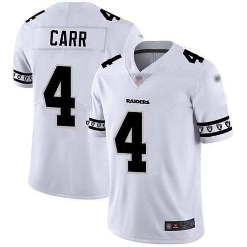 Nike Raiders #4 Derek Carr White Stitched NFL Limited Team Logo Fashion Jersey