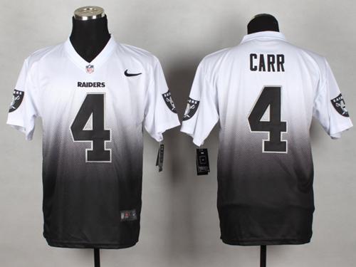 Nike Raiders #4 Derek Carr White/Black Stitched NFL Elite Fadeaway Fashion Jersey