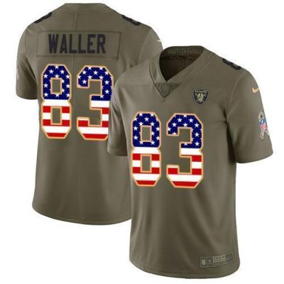 Nike Raiders #83 Darren Waller Olive/USA Flag Stitched NFL Limited 2017 Salute To Service Jersey