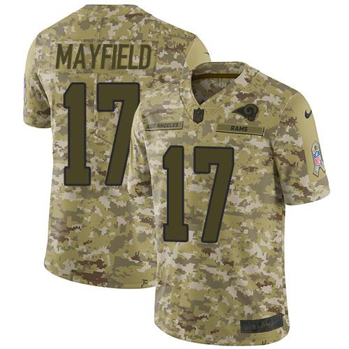 Nike Rams #17 Baker Mayfield Camo Stitched NFL Limited 2018 Salute To Service Jersey