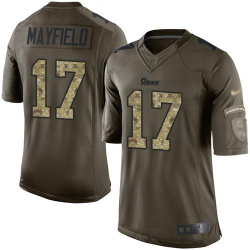 Nike Rams #17 Baker Mayfield Green Stitched NFL Limited 2015 Salute To Service Jersey