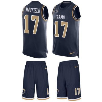 Nike Rams #17 Baker Mayfield Navy Blue Team Color Stitched NFL Limited Tank Top Suit Jersey