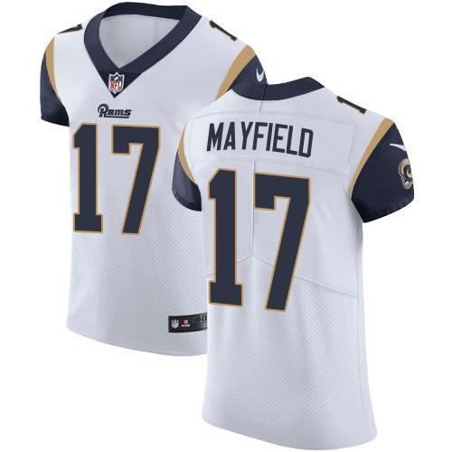 Nike Rams #17 Baker Mayfield White Stitched NFL Vapor Untouchable Elite Jersey