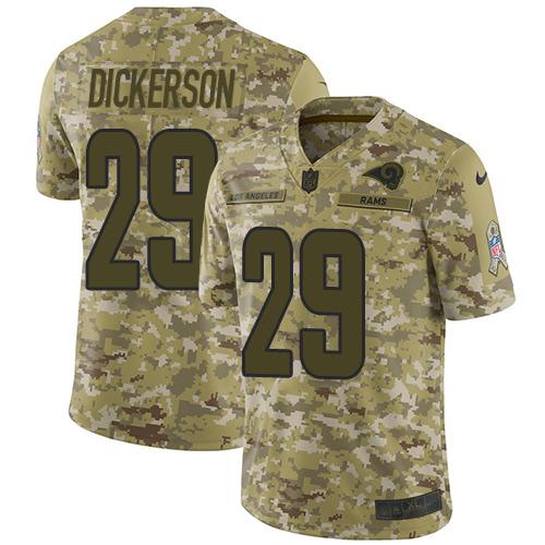 Nike Rams #29 Eric Dickerson Camo Stitched NFL Limited 2018 Salute To Service Jersey