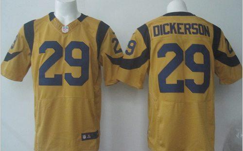 Nike Rams #29 Eric Dickerson Gold Stitched NFL Elite Rush Jersey