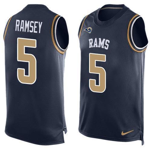 Nike Rams #5 Jalen Ramsey Navy Blue Team Color Stitched NFL Limited Tank Top Jersey
