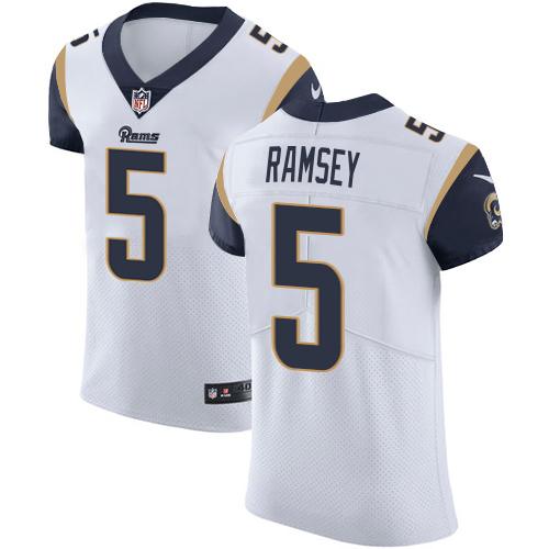 Nike Rams #5 Jalen Ramsey White Stitched NFL Vapor Untouchable Elite Jersey