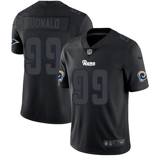 Nike Rams #99 Aaron Donald Black Stitched NFL Limited Rush Impact Jersey