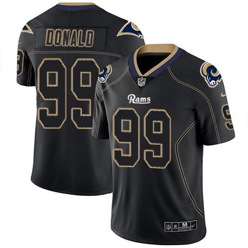 Nike Rams #99 Aaron Donald Lights Out Black Stitched NFL Limited Rush Jersey