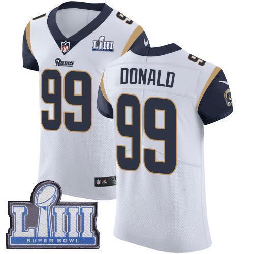 Nike Rams #99 Aaron Donald White Super Bowl LIII Bound Stitched NFL Vapor Untouchable Elite Jersey