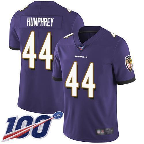 Nike Ravens #44 Marlon Humphrey Purple Team Color Stitched NFL 100th Season Vapor Limited Jersey