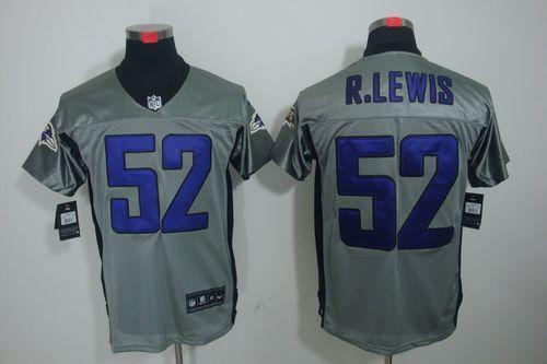 Nike Ravens #52 Ray Lewis Grey Shadow Stitched NFL Elite Jersey