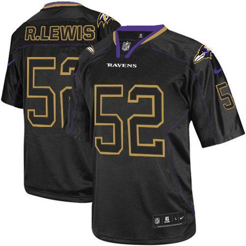 Nike Ravens #52 Ray Lewis Lights Out Black Stitched NFL Elite Jersey