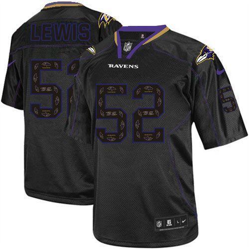 Nike Ravens #52 Ray Lewis New Lights Out Black Stitched NFL Elite Jersey